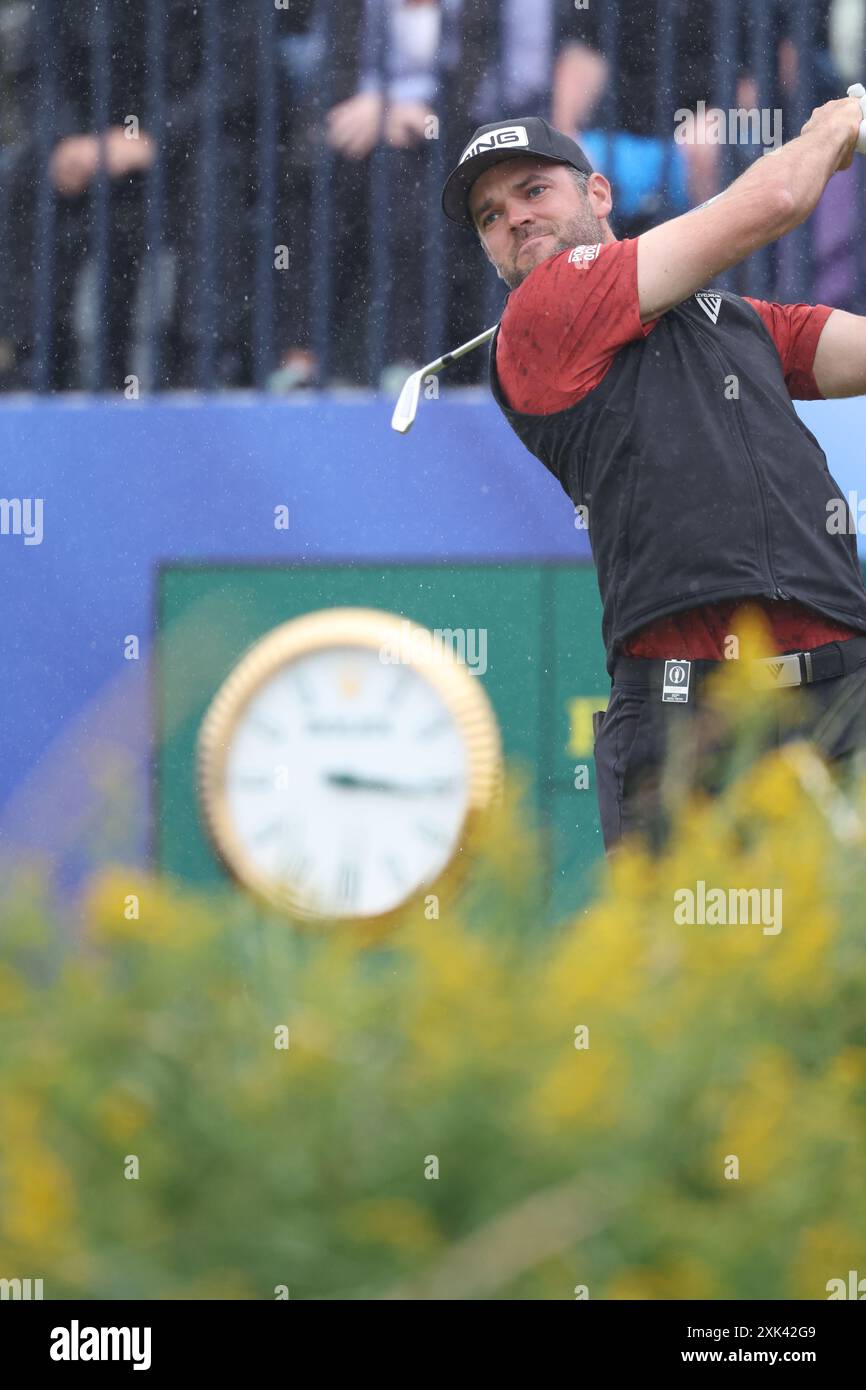 Troon, Scotland, UK. 20th July, 2024. Canada's Corey Conners on the 1st hole during the day 3 of the 2024 British Open Golf Championships at the Royal Troon golf club in Troon, Scotland, on July 20, 2024. Credit: Koji Aoki/AFLO SPORT/Alamy Live News Credit: Aflo Co. Ltd./Alamy Live News Stock Photo