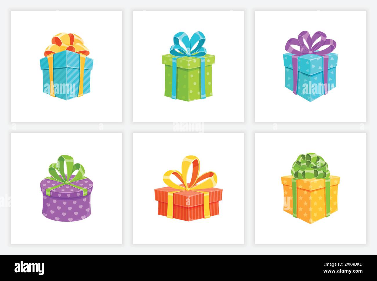 Present Collection Birthday gift box or surprise present collection isolated vector ...