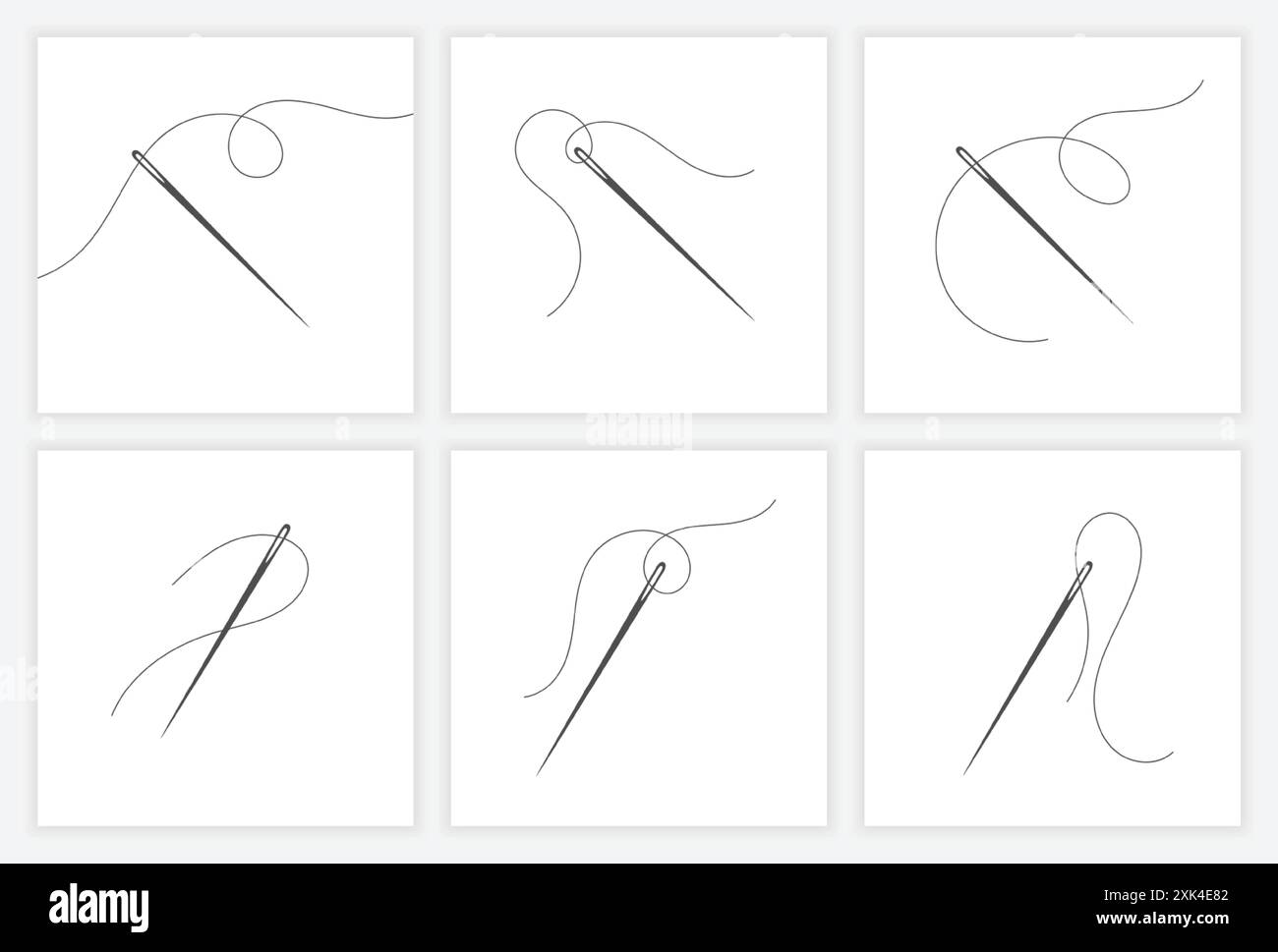 Needle and thread silhouette icon set vector illustration. Tailor logo ...