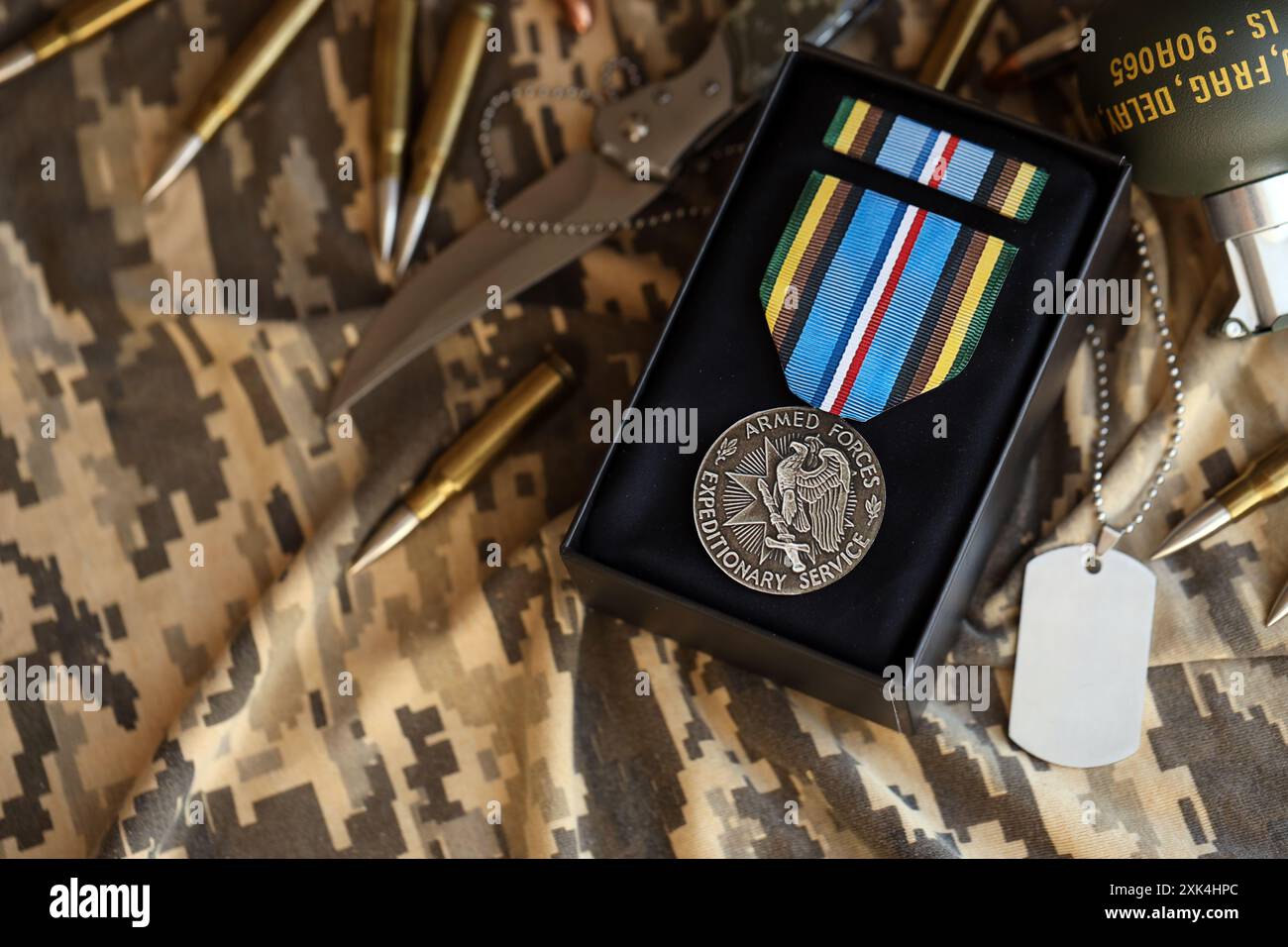 KYIV, UKRAINE - JULY 10, 2024 US Armed Forces Expeditionary medal ...
