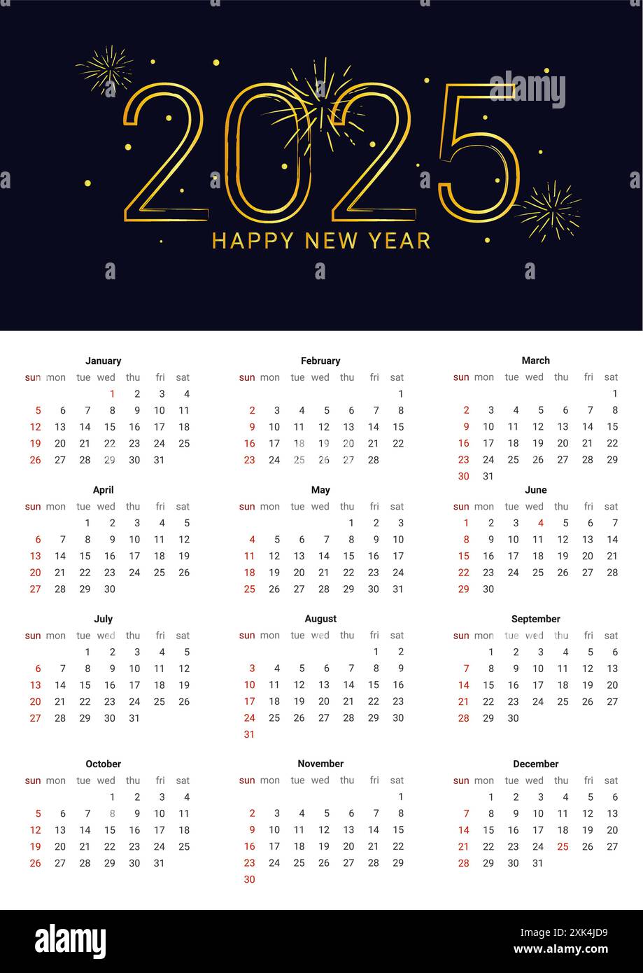 2025-new-year-asian-chinese-calendar-template-wall-calendar-planner-organizer-for-print-firework-vector-illustration-stock-vector-image-art-alamy