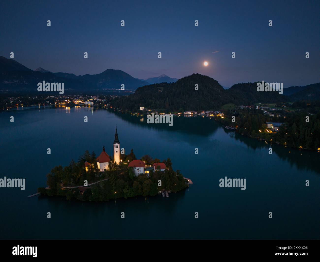 Flying drone shot lake bled hi-res stock photography and images - Alamy