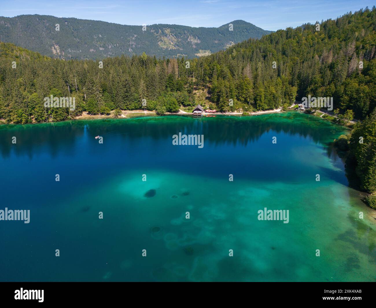Beautiful shot church boat lake hi-res stock photography and images - Alamy