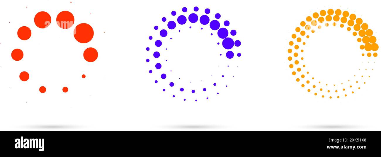 colored circle dotted halftones isolated. Vector illustration Stock ...