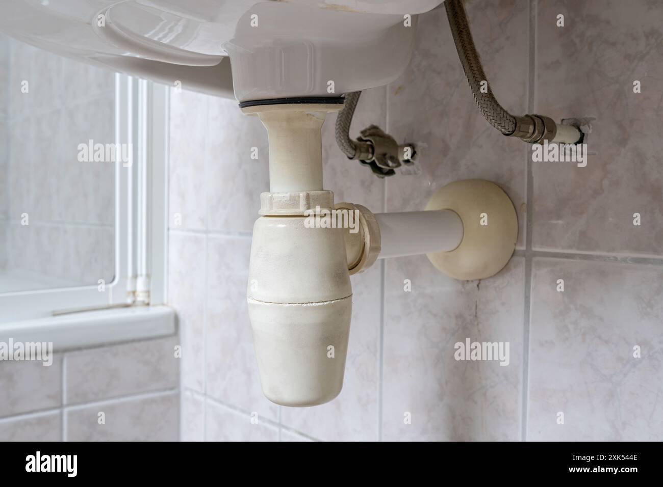 bottle trap under sink in bathroom Stock Photo Alamy