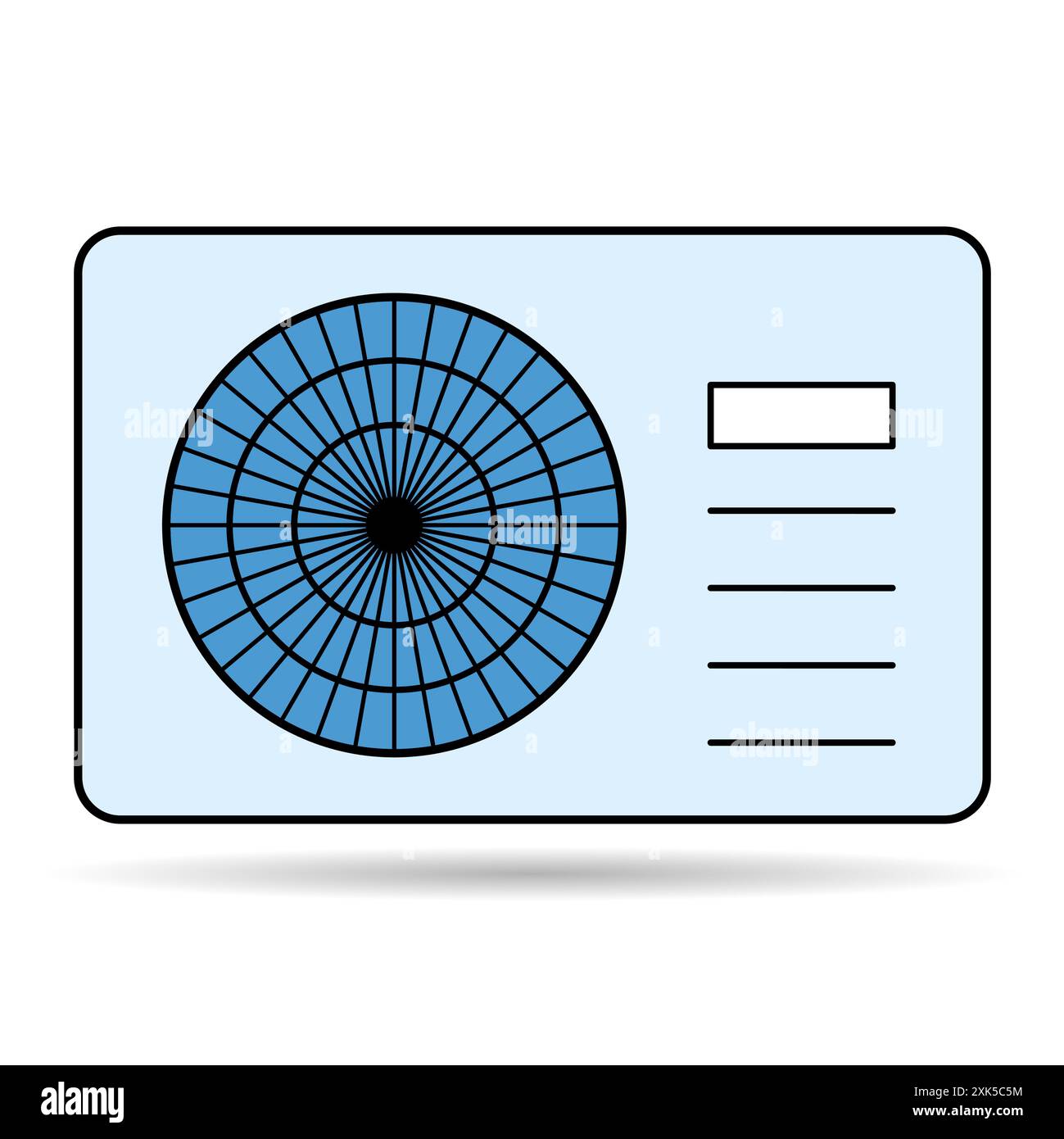 Heat pump air source shadow icon, cooling electric system machine, cool web vector illustration . Stock Vector