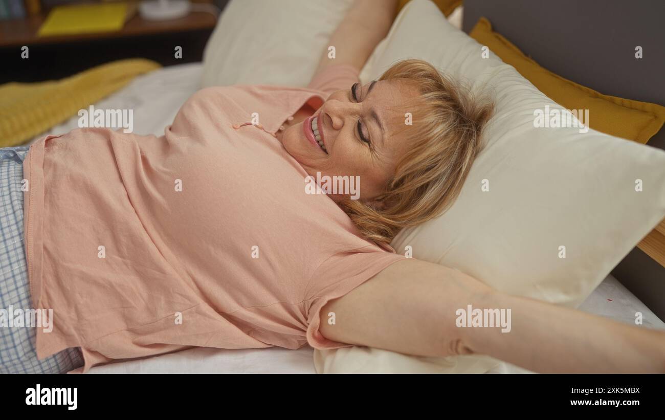 Beautiful woman stretches home showcasing hi-res stock photography and ...