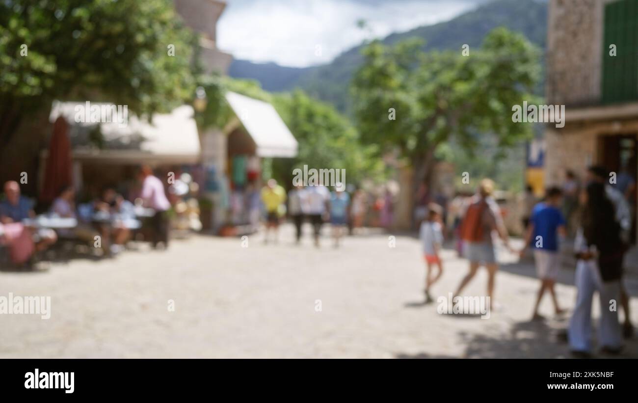 Defocused village street in mallorca hi-res stock photography and ...