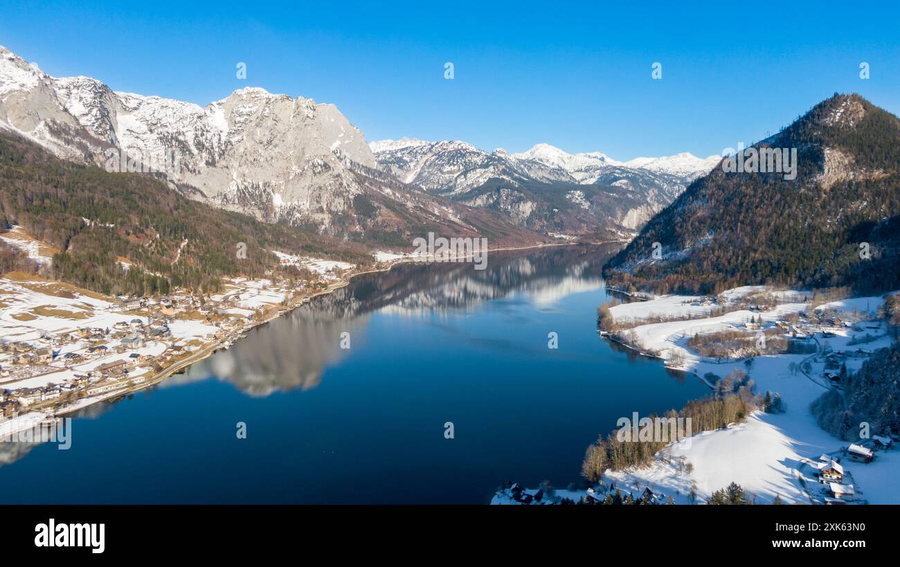 Beautiful mountains landscape, lake and mountain in Alps. Saint Wolfgang im Salzkammergut and Hallstatt in Austria. Stock Photo