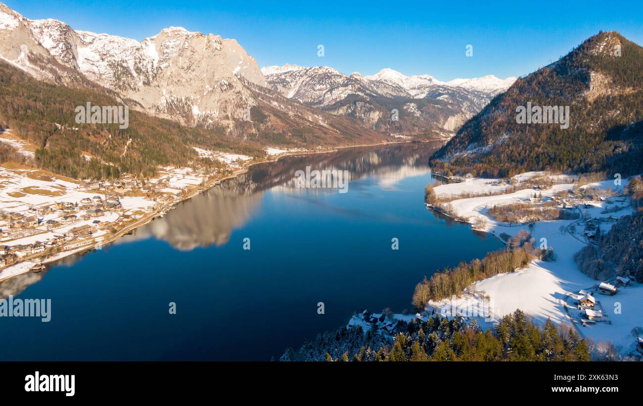 Beautiful mountains landscape, lake and mountain in Alps. Saint Wolfgang im Salzkammergut and Hallstatt in Austria. Stock Photo
