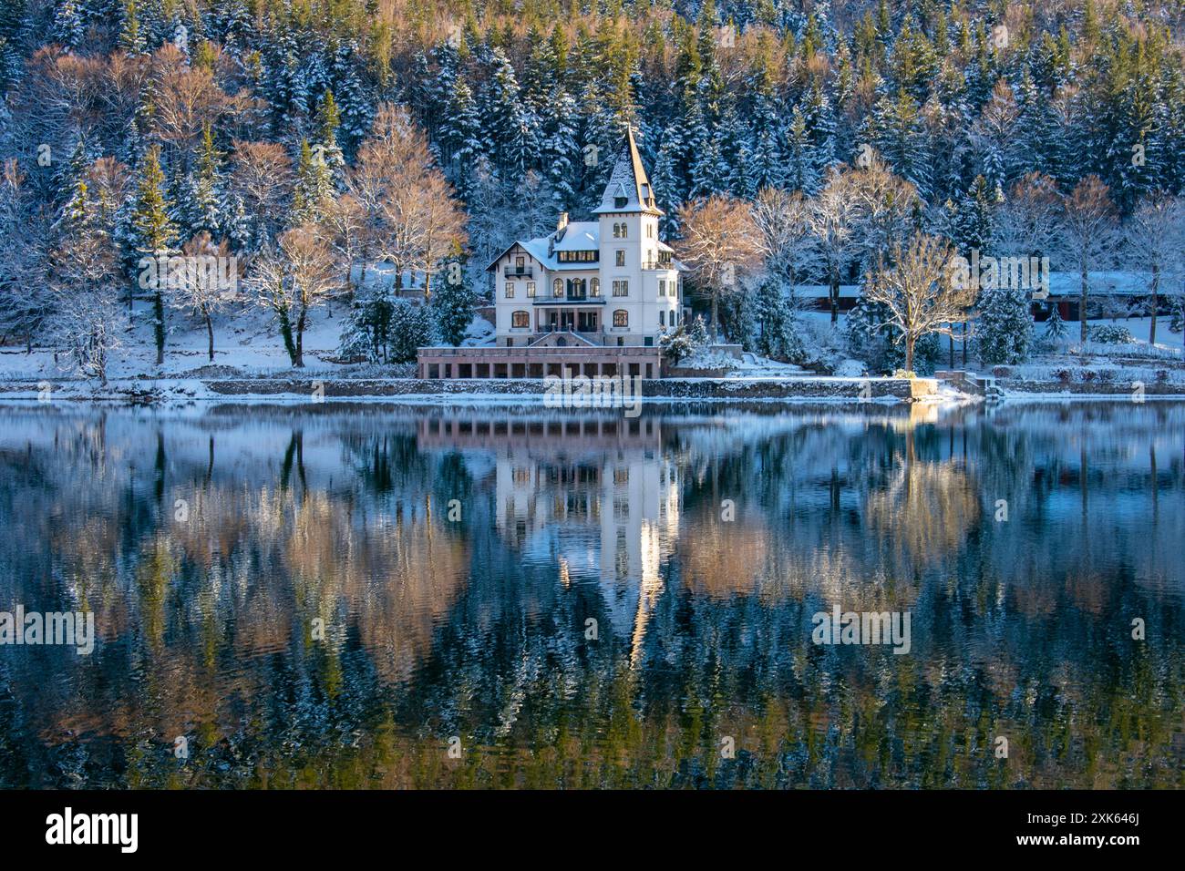Beautiful mountains landscape, lake and mountain in Alps. Saint Wolfgang im Salzkammergut and Hallstatt in Austria. Stock Photo
