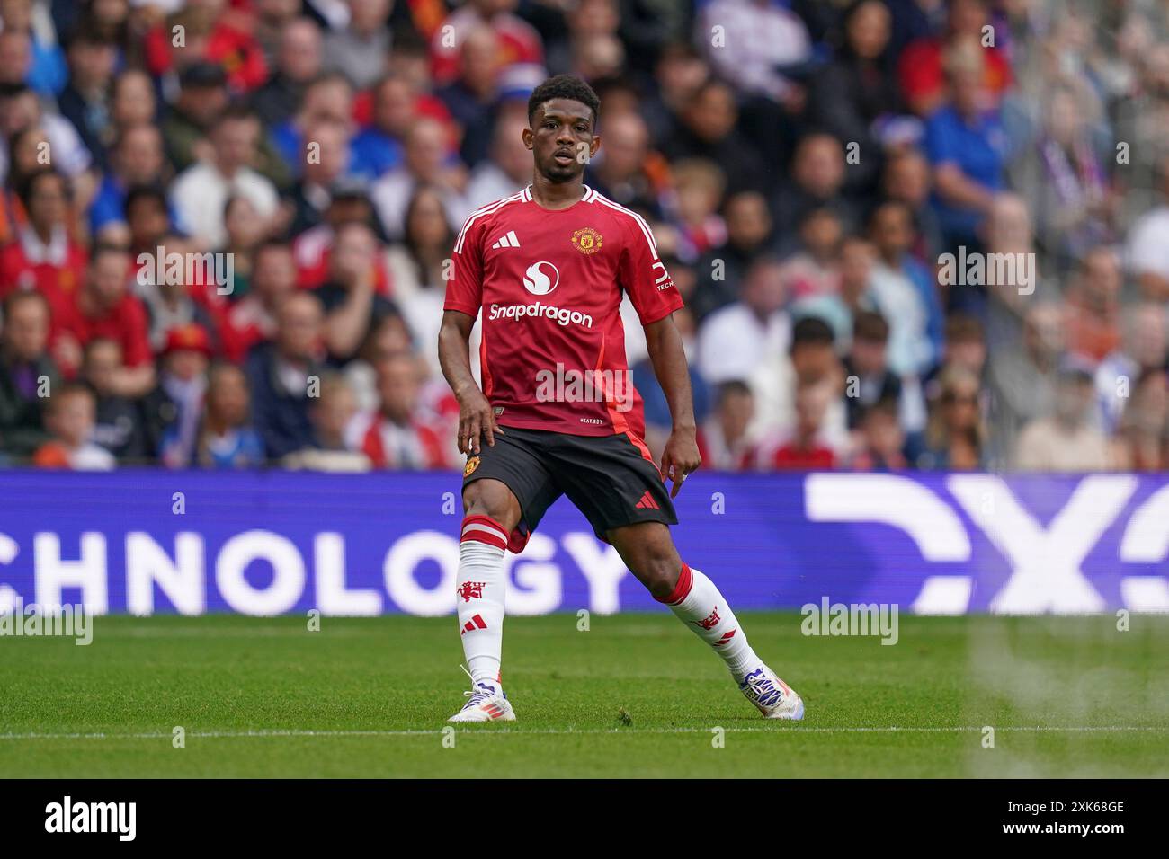 Edinburgh, UK. 20th July, 2024. Manchester United midfielder Amad Diallo (16) during the Glasgow Rangers FC v Manchester United FC Pre-season friendly match at Scottish Gas Murrayfield Stadium, Edinburgh, Scotland, United Kingdom on 20 July 2024 Credit: Every Second Media/Alamy Live News Stock Photo