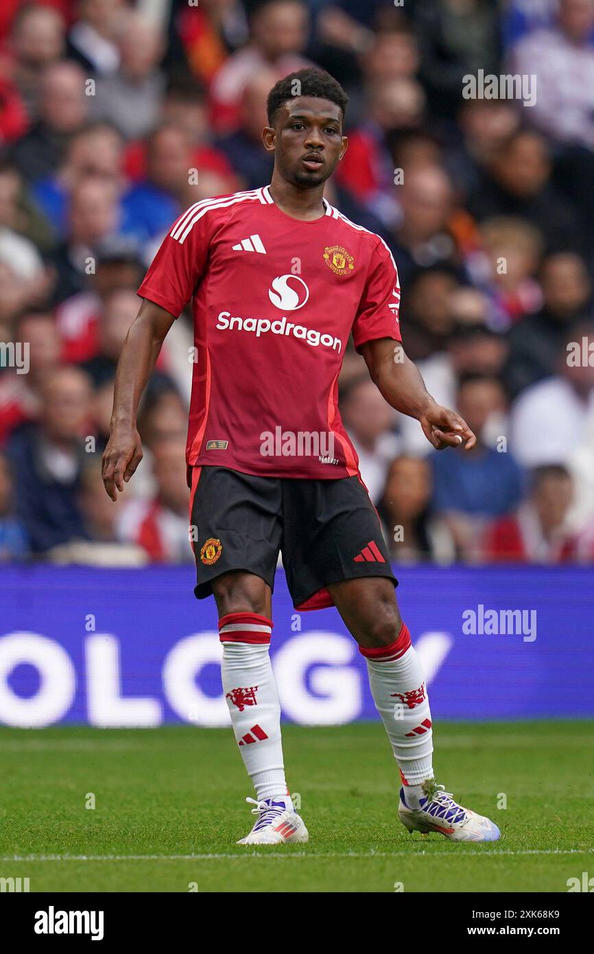 Edinburgh, UK. 20th July, 2024. Manchester United midfielder Amad Diallo (16) during the Glasgow Rangers FC v Manchester United FC Pre-season friendly match at Scottish Gas Murrayfield Stadium, Edinburgh, Scotland, United Kingdom on 20 July 2024 Credit: Every Second Media/Alamy Live News Stock Photo