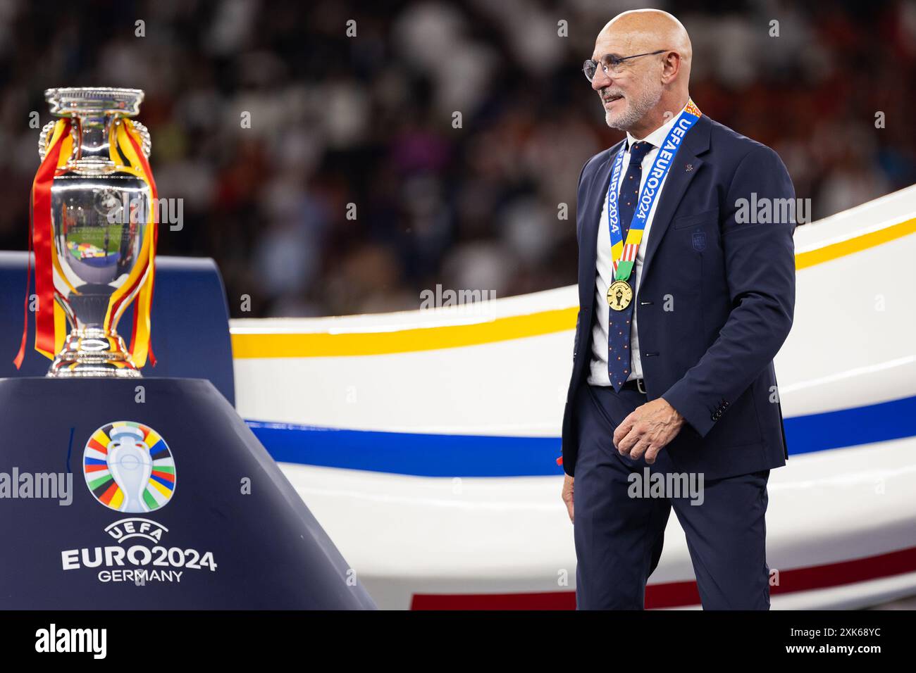 Luis de la Fuente head coach of Spain celebrates a win UEFA EURO 2024