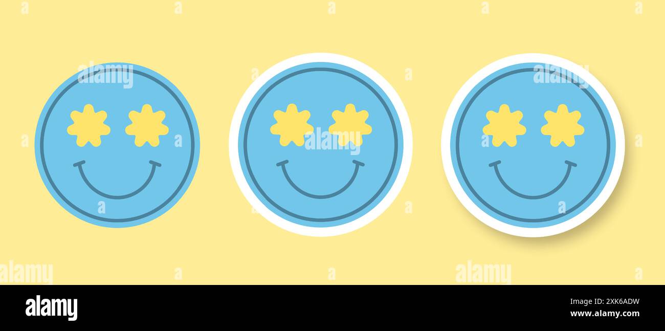 Smiley smiling happy emoticon yellow face Stock Vector Images - Alamy