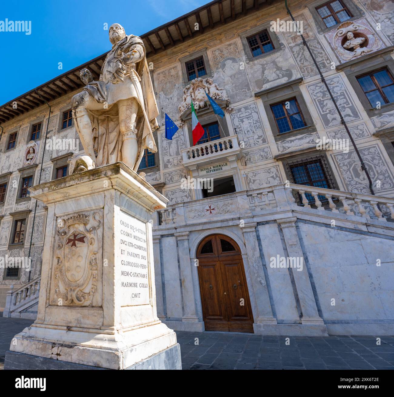 Pisa, Italy - June 02, 2024: Palazzo della Carovana or dei Cavalieri. Ancient palace, building of the University (Scuola Normale Superiore di Pisa), i Stock Photo
