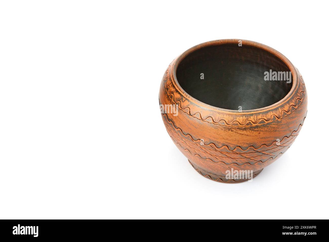 Ceramic pot isolated on a white background. Free space for text Stock ...