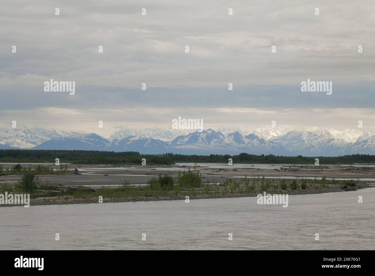 Views of and from the Alaska Railroad’s Denali Star train from Anchorage to Denali National Park Stock Photo