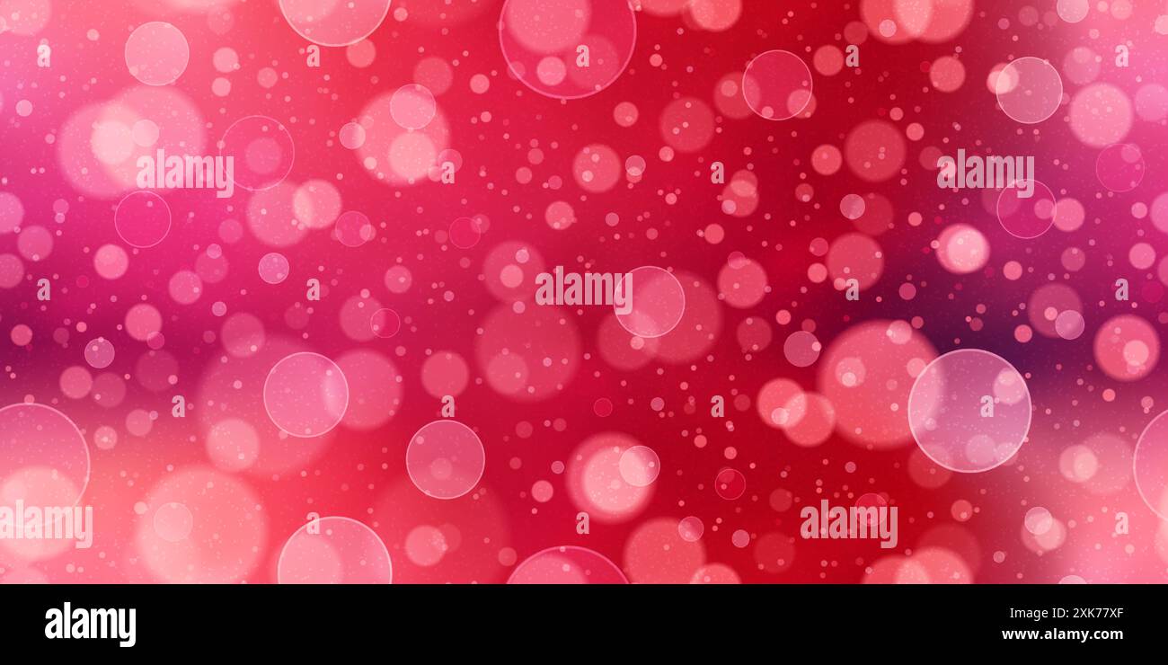 Royal red gradient seamless pattern with defocused bokeh texture. Raspberry sparkling wine with fancy overlayed cirle texture. Vector shiny wallpaper. Stock Vector