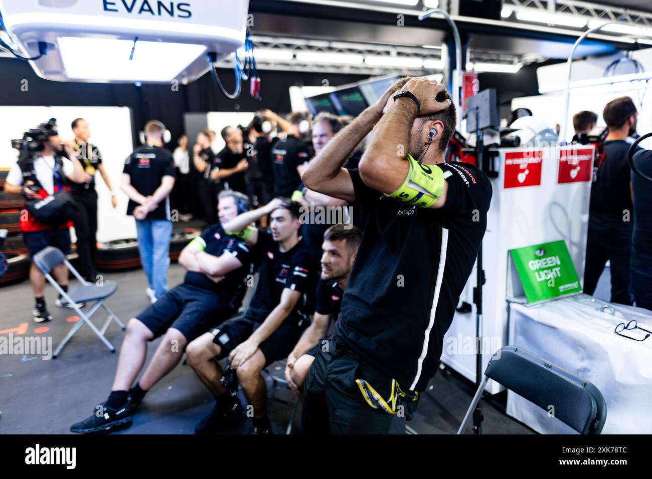 Jaguar TCS Racing, mecaniciens mechanics reaction to last lap during ...