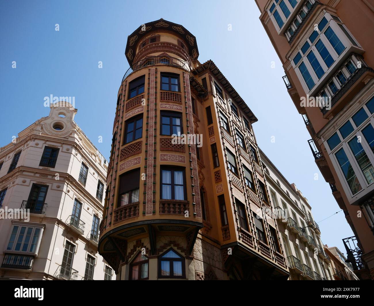 Neo-Islamic architecture, Calle Sagasta, Malaga, Spain Stock Photo