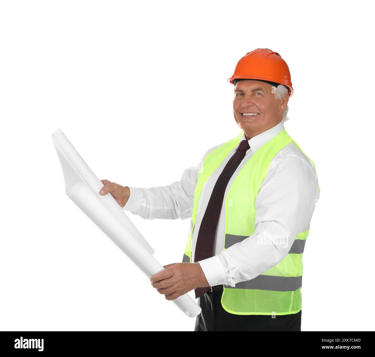 Male technician in hard hat Cut Out Stock Images & Pictures - Alamy