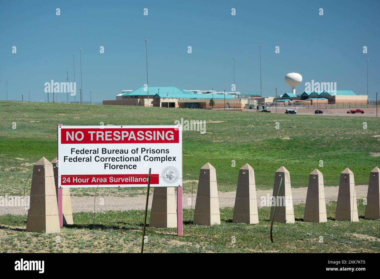 FLORENCE, COLORADO, USA - July 4, 2024: The Federal Correctional Complex Florence is a network of four federal penitentiaries including the ADX Superm Stock Photo