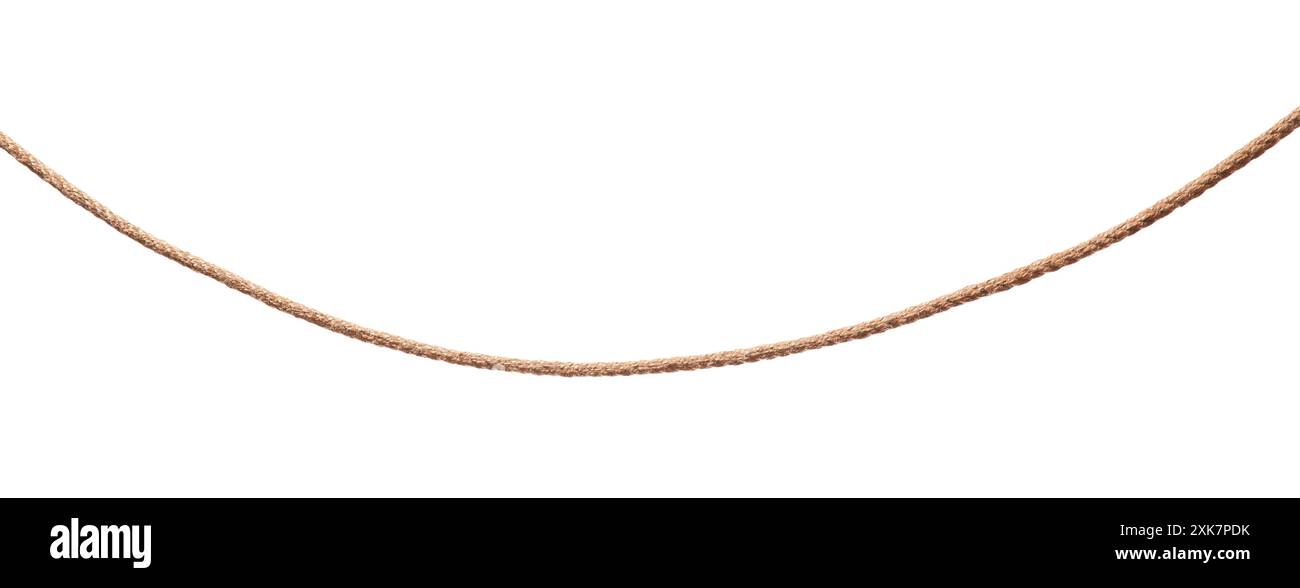 One brown braided rope isolated on white Stock Photo - Alamy