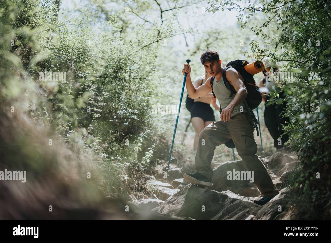 Friends enjoying hiking adventure hi-res stock photography and images ...