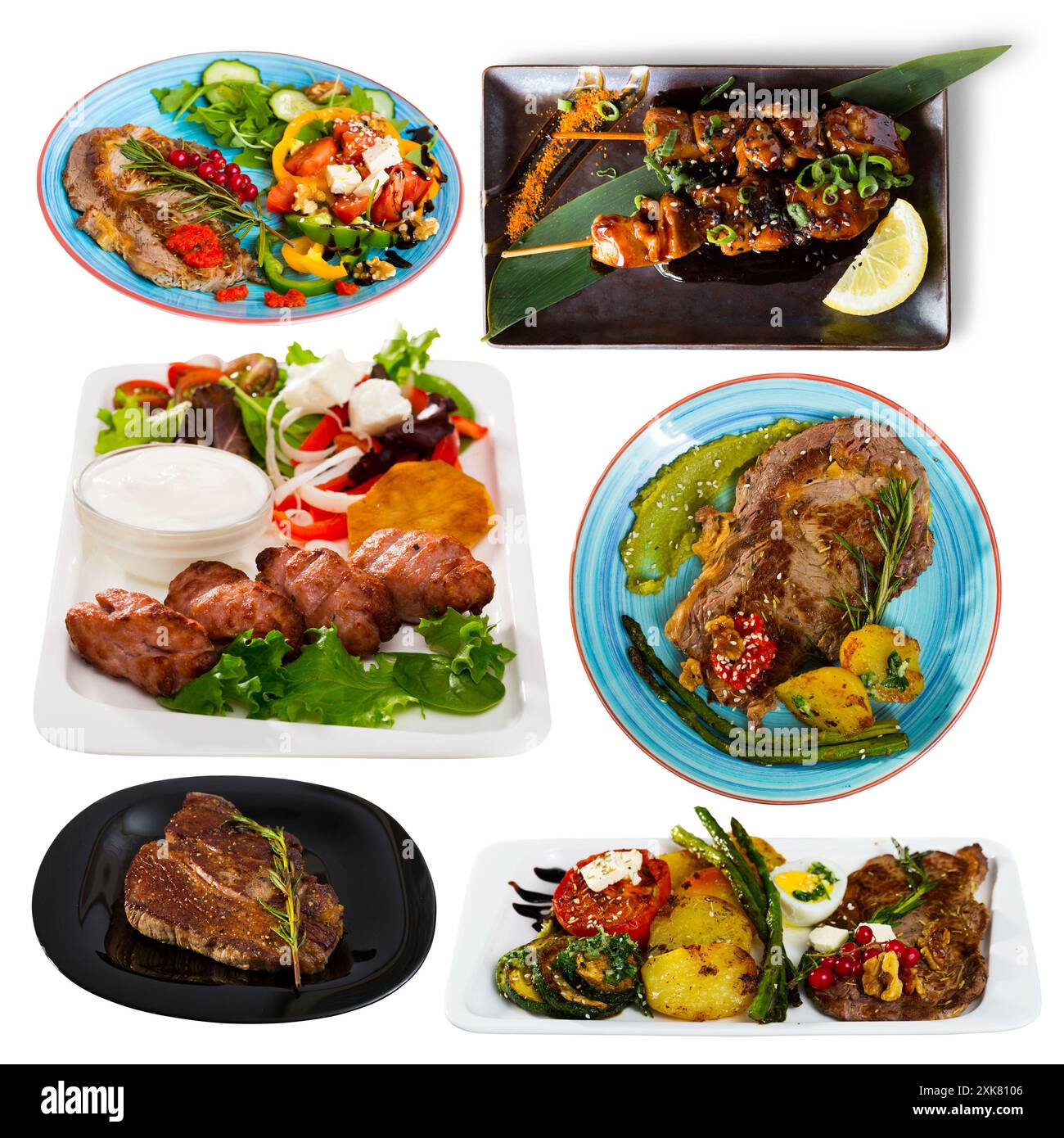 Assorted food set with dishes meat hi-res stock photography and images ...