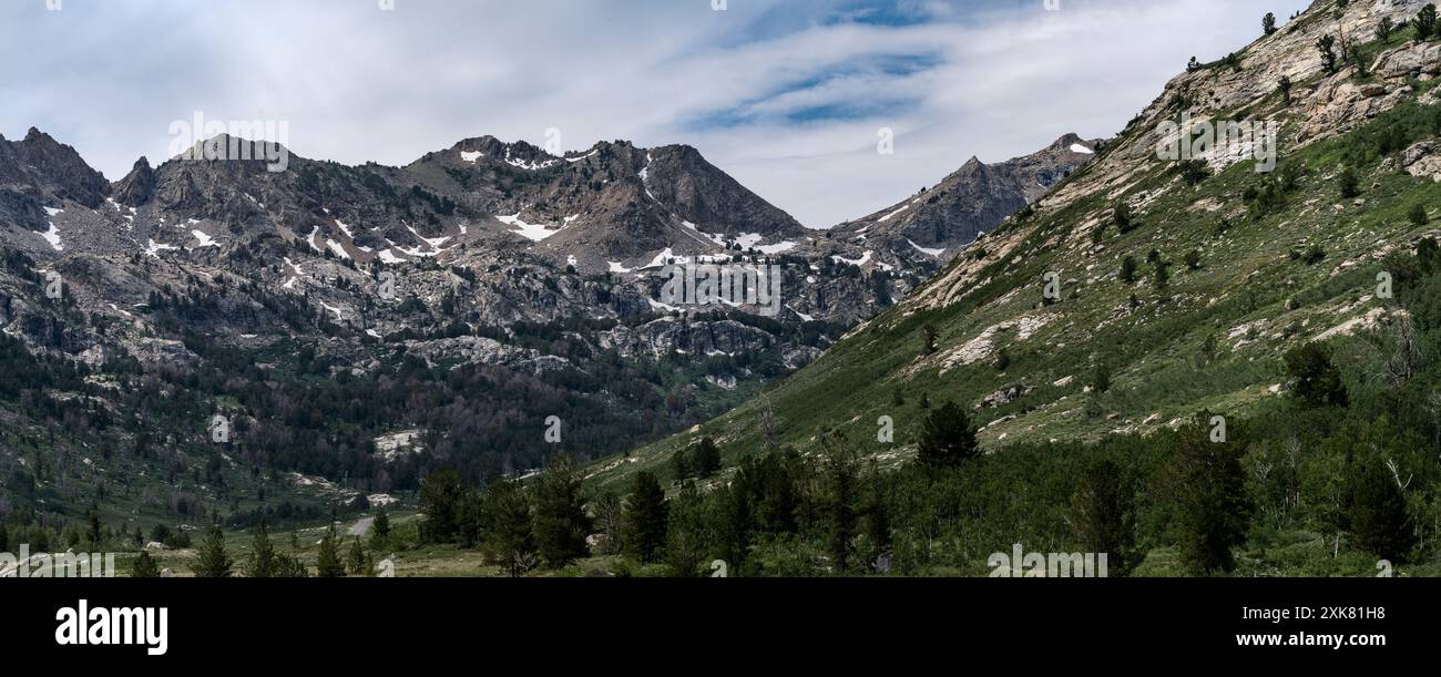 Mountains in Lamoille Canyon in the Ruby Mountains of northern Nevada. Stock Photo