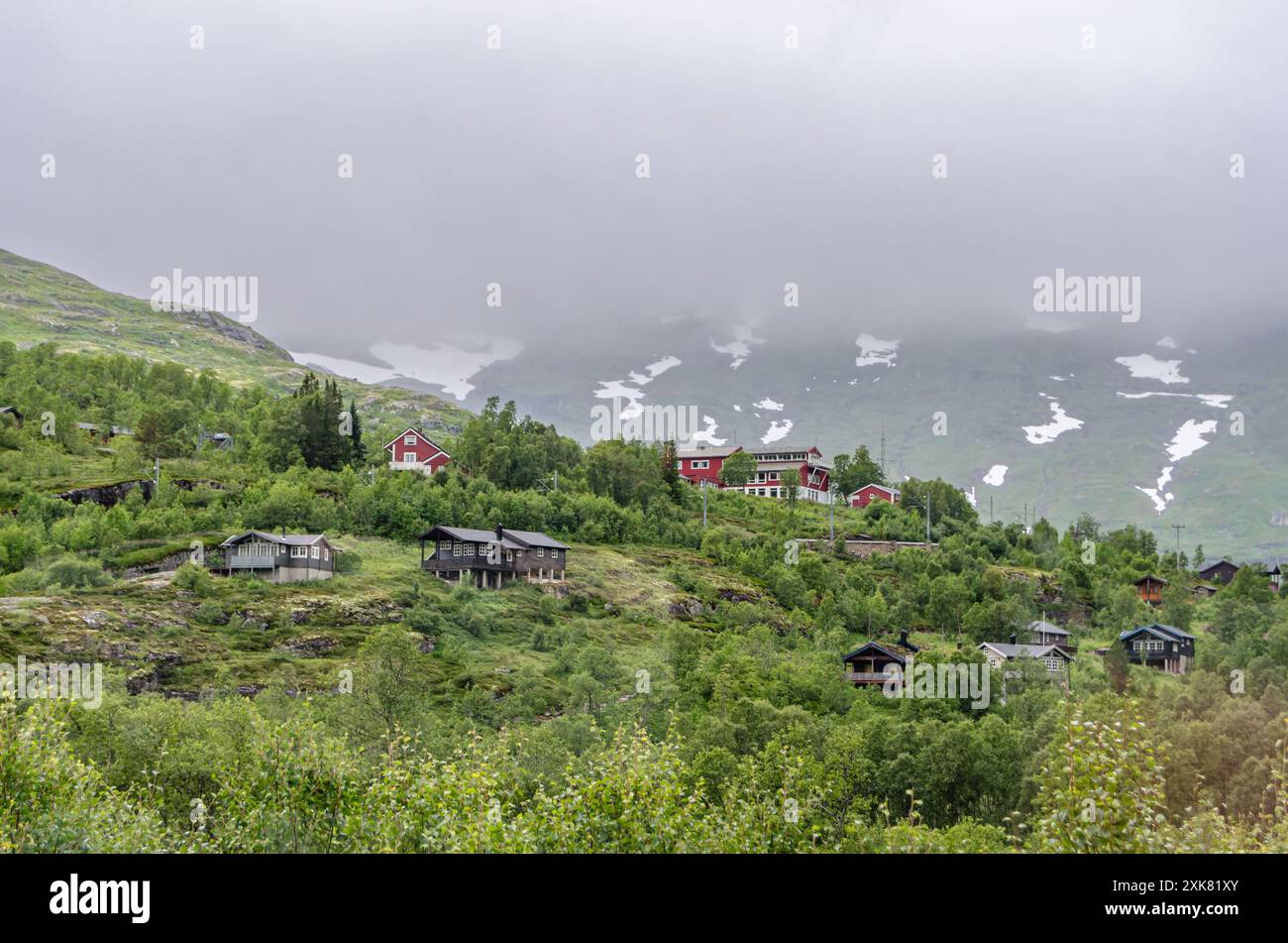 View of a small village in Vestland county, Norway Stock Photo - Alamy