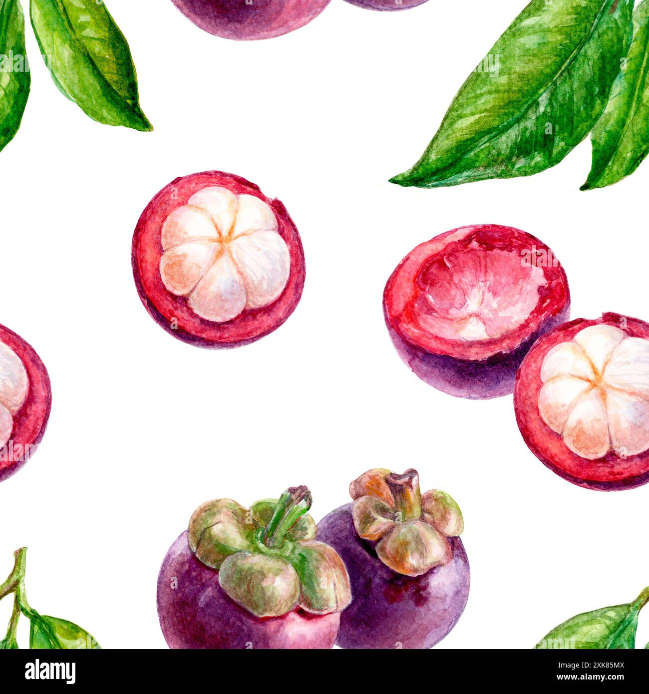 Tropical fruits leaves seamless hi-res stock photography and images - Alamy