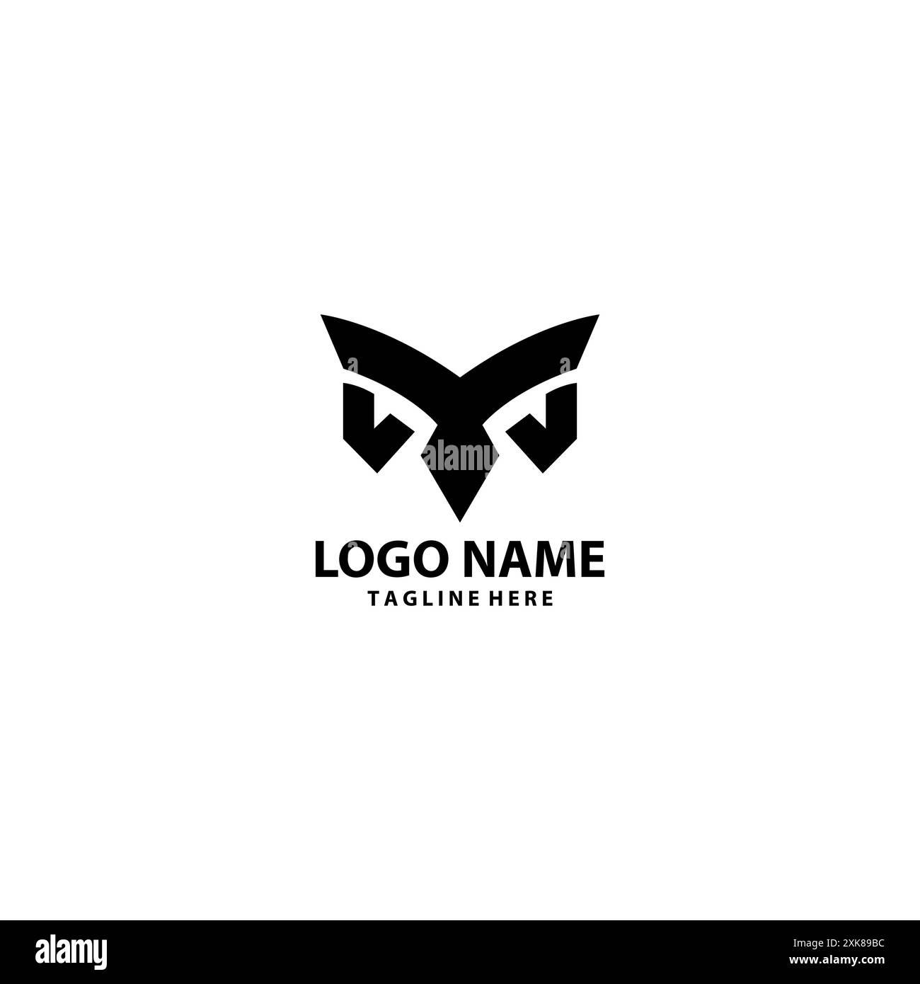 initial M head owl logo design Stock Vector