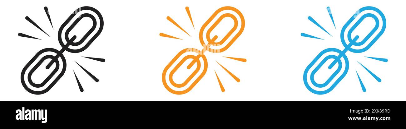 Backlink icon vector logo set collection or bundle pack group Stock Vector