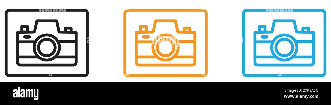 Camera icon vector logo set collection or bundle pack group Stock Vector