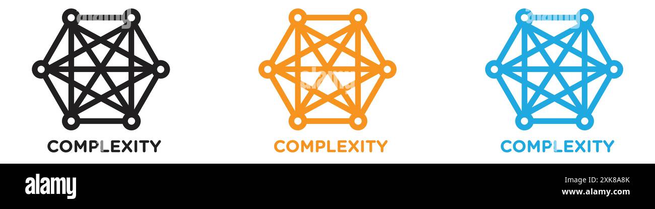 Complexity icon vector logo set collection or bundle pack group Stock ...