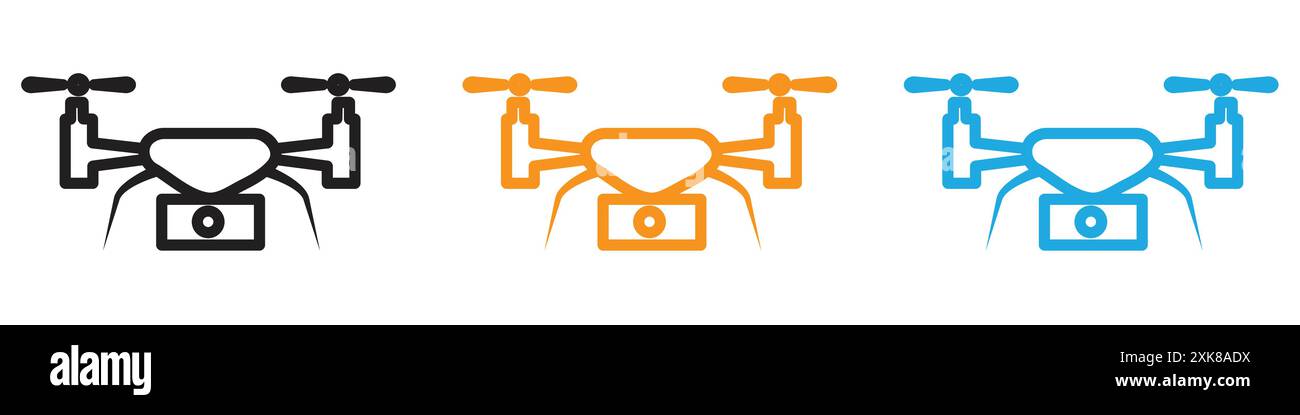 Drone Technology icon vector logo set collection or bundle pack group ...