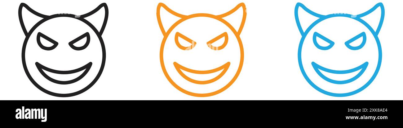 Demon devil icon vector logo set collection or bundle pack group Stock ...