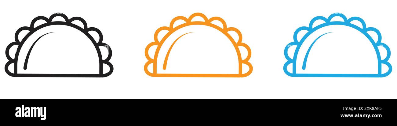dumplings icon vector logo set collection or bundle pack group Stock Vector