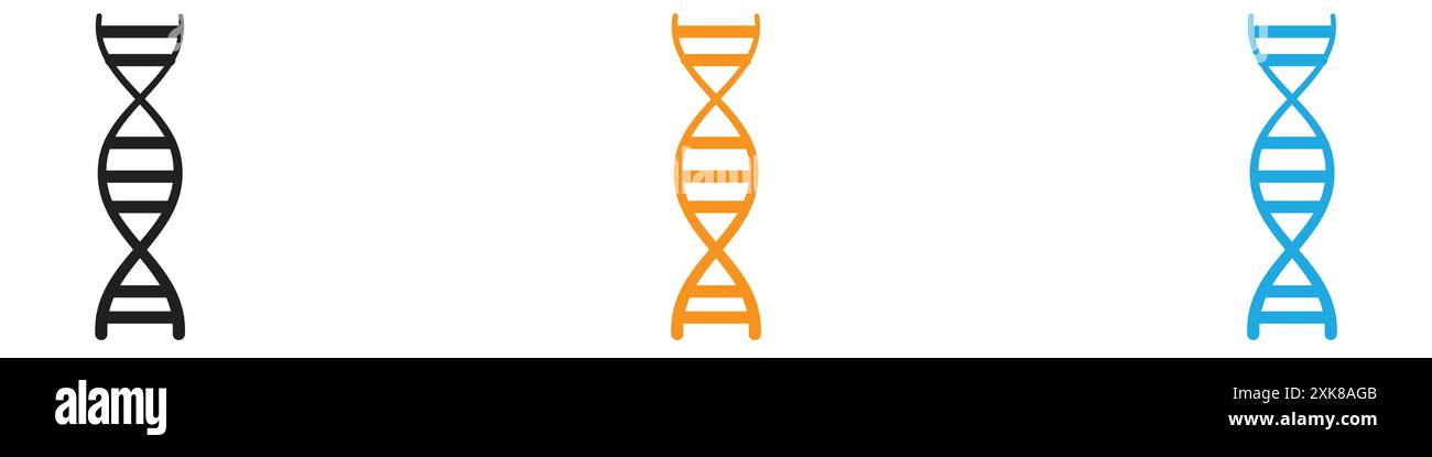 DNA icon vector logo set collection or bundle pack group Stock Vector