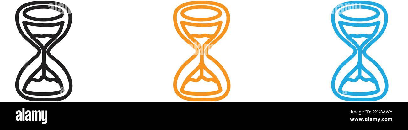 Hourglass icon vector logo set collection or bundle pack group Stock Vector