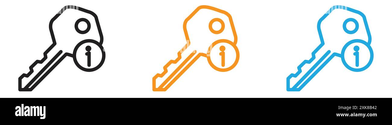 key information icon vector logo set collection or bundle pack group Stock Vector