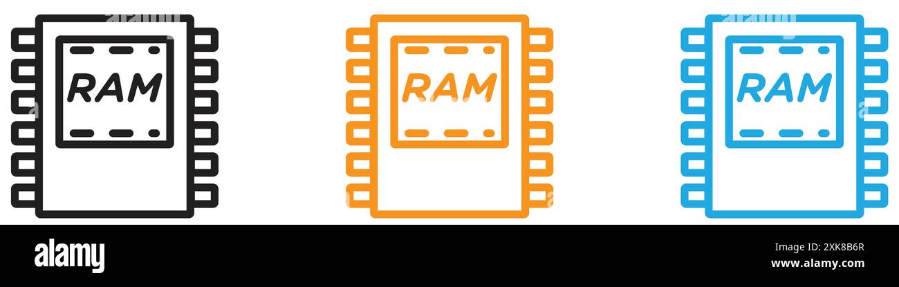 memory, ram icon vector logo set collection or bundle pack group Stock ...