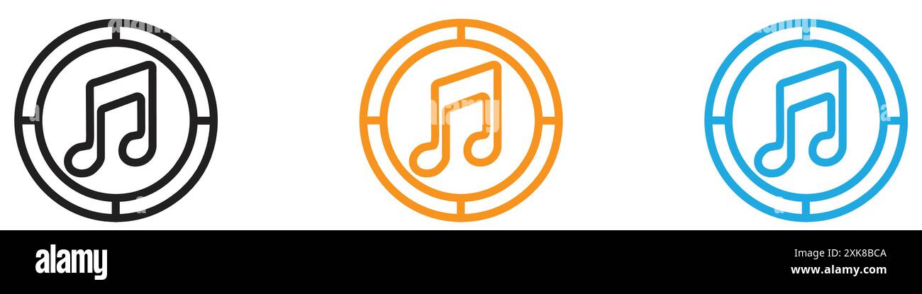 Music icon vector logo set collection or bundle pack group Stock Vector