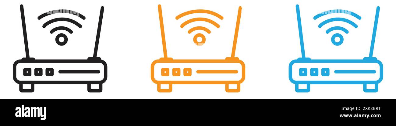 router icon vector logo set collection or bundle pack group Stock Vector