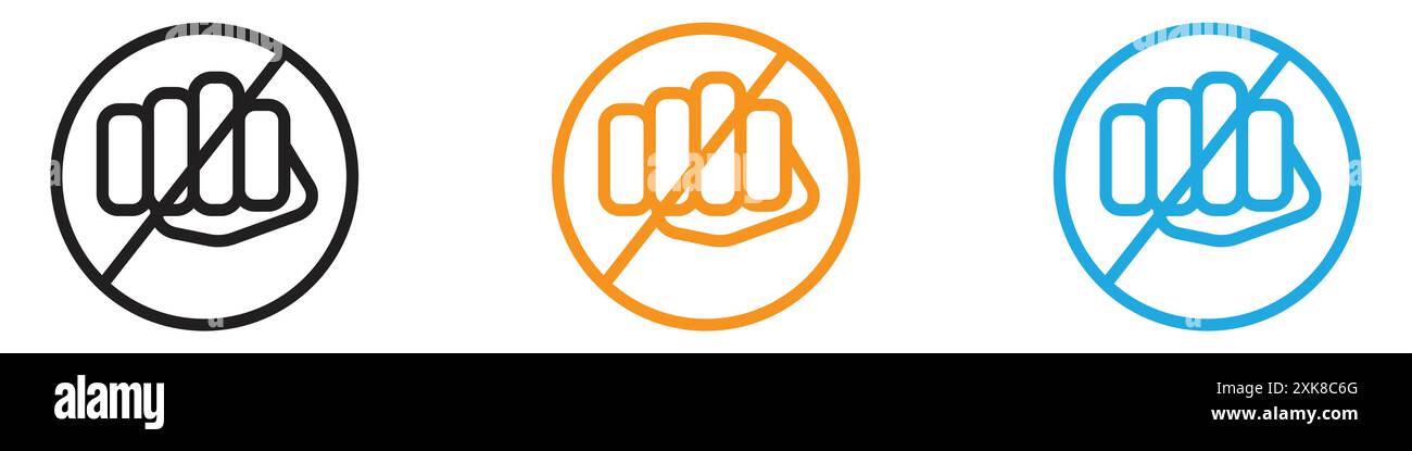 Stop violence icon vector logo set collection or bundle pack group Stock Vector
