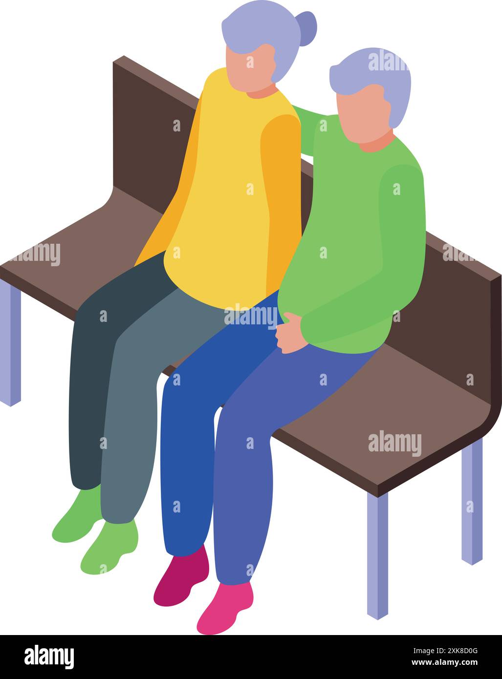 Seniors enjoying retirement leisure Stock Vector Images - Alamy