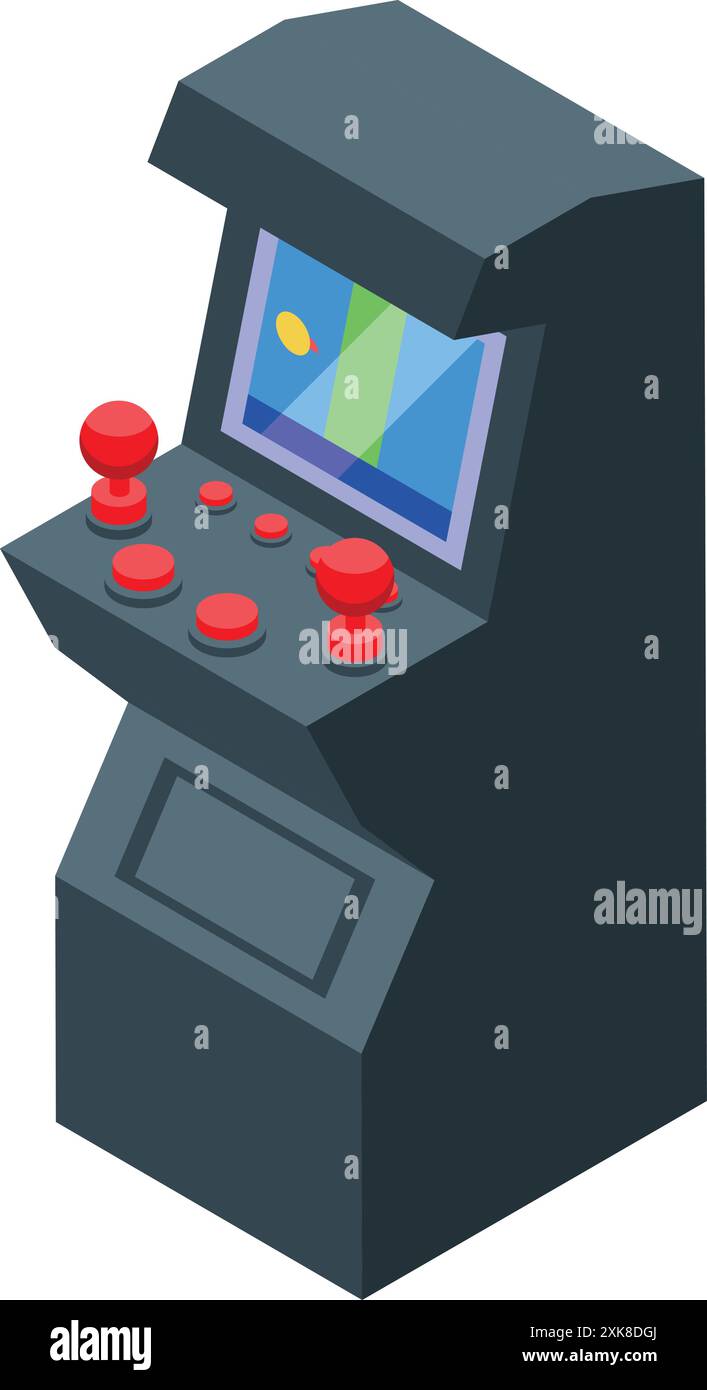 Playing vintage arcade game machine Stock Vector Images - Alamy
