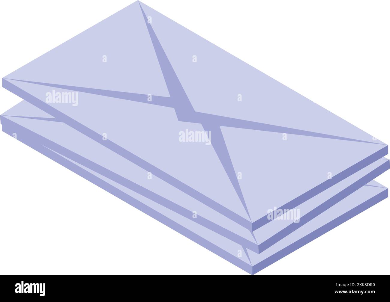 Stack of envelopes isometric icon is representing sending mail concept Stock Vector